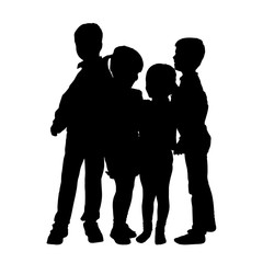 Sticker - Vector silhouette of children.