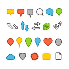 Poster - Different web color icons collection