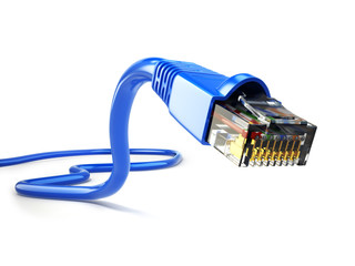 Leinwandbilder - LAN network connection Ethernet RJ45 cable.