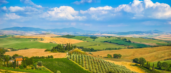 Wall Mural - Scenic Tuscany landscape at sunset, Val d'Orcia, Italy