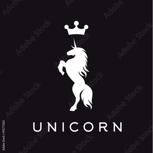 Fotografie, Obraz Unicorn vector logo icon flat style illustration