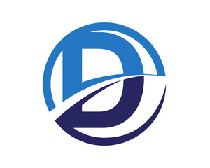 Sticker - D Letter Blue Swoosh Circle Logo