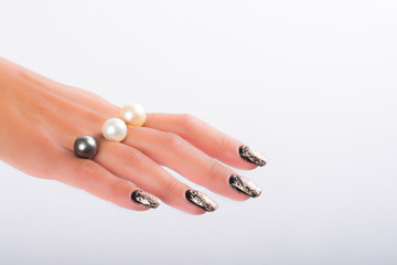 Wall Mural - Nail art and pearls