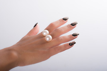 Wall Mural - Nail art and pearls