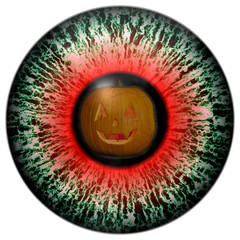 Eye Halloween ghosts. Looking into the eye of fear. Invitation to a Halloween party. Tradition of celebrating Halloween.