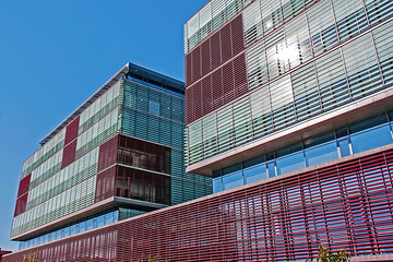 Business buildings located in a new business center in Timisoara, Romania. Detail.