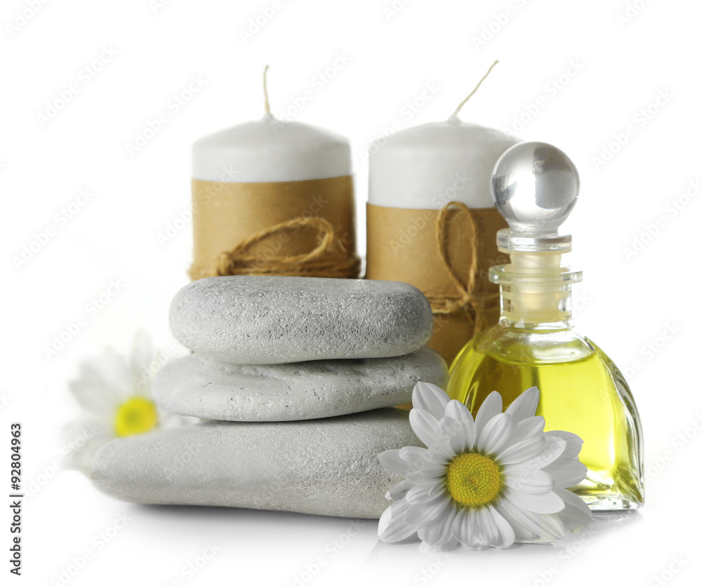 Beautiful composition of spa treatment, isolated on white