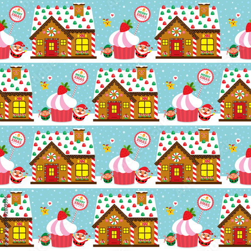 Stoffe zum Nähen Nahtlose Weihnachten mit Santa Claus