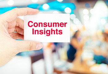 Aufkleber - Hand holding Business card with Consumer insights word with blur
