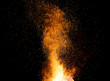 smithy fire flame tips with sparks closeup