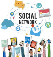 Sticker - Social Media Network Online Internet Concept