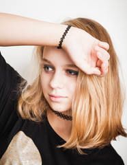 Wall Mural - Beautiful Caucasian blond teenage girl. Portrait