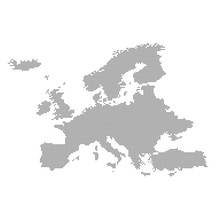 Detailed Map Of Europe In The Dot. Vector Illustration