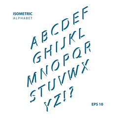 Poster - Isometric font alphabet. Vector illustration.