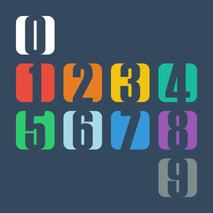 Aufkleber - Numbers set. Design vector illustration.