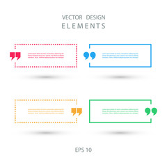 Aufkleber - Set of color square quote text bubbles. Vector illustration.