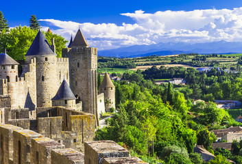 Poster - Carcassonne - impressive town-fortress in France