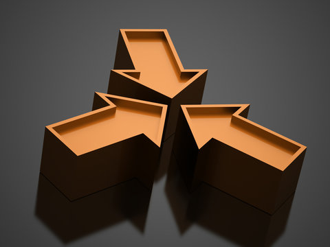 Business arrow icon concept rendered