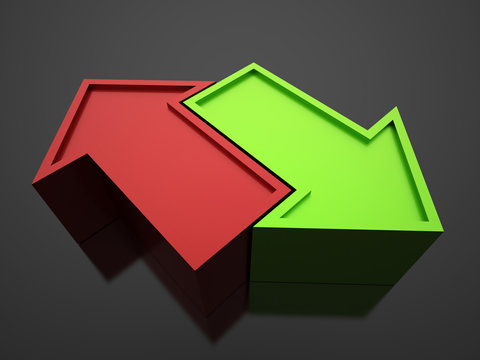 Business arrow icon concept rendered