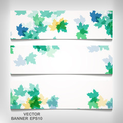 Wall Mural - Set of colorful autumn leaves banners