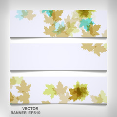 Wall Mural - Set of colorful autumn leaves banners