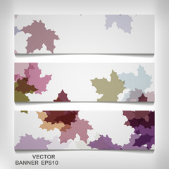 Wall Mural - Set of colorful autumn leaves banners