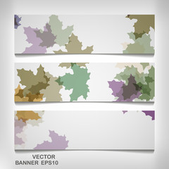 Wall Mural - Set of colorful autumn leaves banners