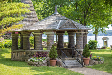 Sticker - Stone Pavillon at Boldt Castle on Heart Island USA