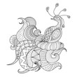 Digital drawing zentangle peacock for coloring book,tattoo,shirt design, logo and so on