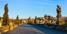Charles Bridge And Prague Castle In The Morning