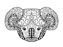 Zentangle Stylized Koala Head. Sketch For Tattoo Or T-shirt.