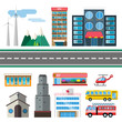 © Vectorvstocker - Buildings and city transport flat style illustration