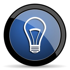 Aufkleber - bulb blue circle glossy web icon on white background, round button for internet and mobile app