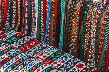 Cordelia colored and decorated with beads. Specific Maramures, Romania.