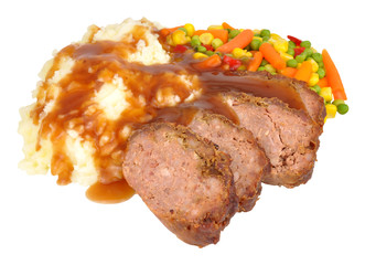 Wall Mural - Meat Loaf And Mashed Potato Meal