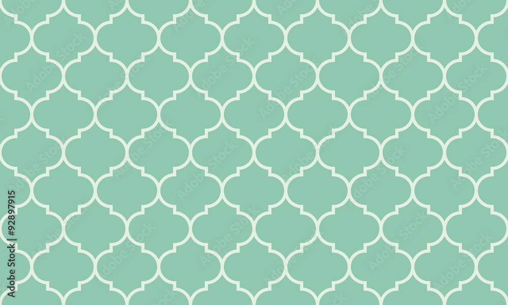 Seamless turquoise wide moroccan pattern vector - obrazy, fototapety, plakaty 