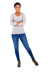 Wall Mural - young afro american woman with arms folded