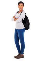 Wall Mural - young african college student with arms crossed