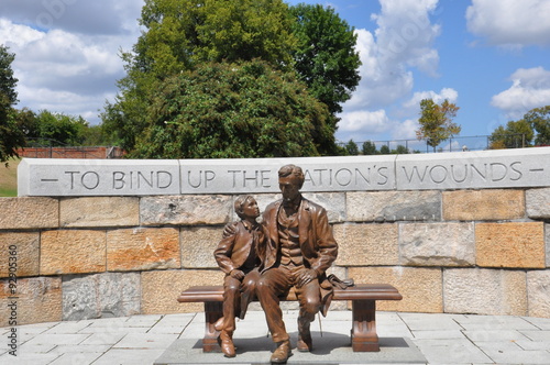 Abraham Lincoln Statue with son at the American Civil War Center in Richmond, Vi Poster