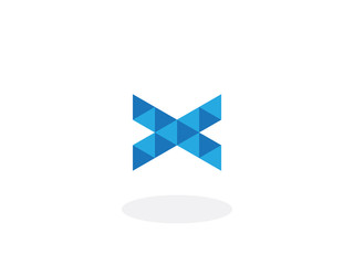 Poster - x Letter Blue Geometric Logo