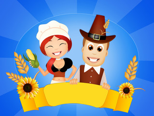 Wall Mural - Thanksgiving couple