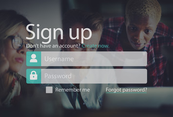 Sign Up Member Join Registration Account Submit Concept