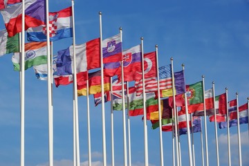 World Flags Blowing In The Wind