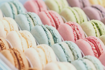 Wall Mural - Vintage Macarons with selective focus and extreme shallow depth of field.