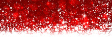 Christmas Red Background With Snow.