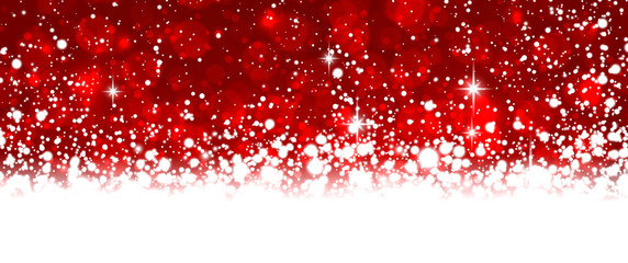 Wall Mural - Christmas red background with snow.