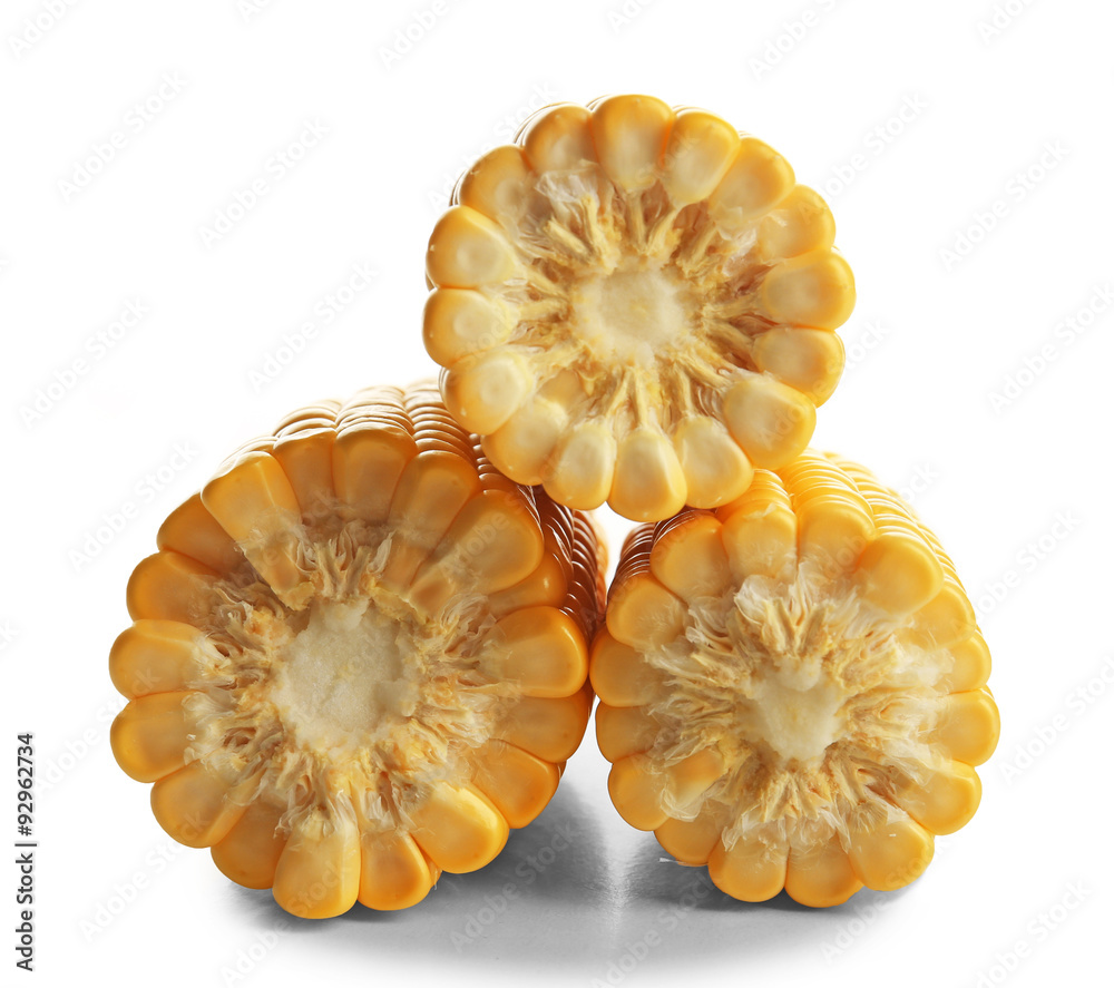 Ripe corn isolated on white