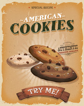 Grunge And Vintage American Cookies Poster