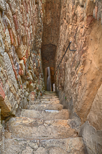 Naklejka na szybę narrow and dark alley in Atessa, Abruzzo, Italy