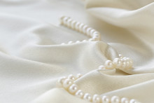 Silk Fabric With Pearls - Luxury Background